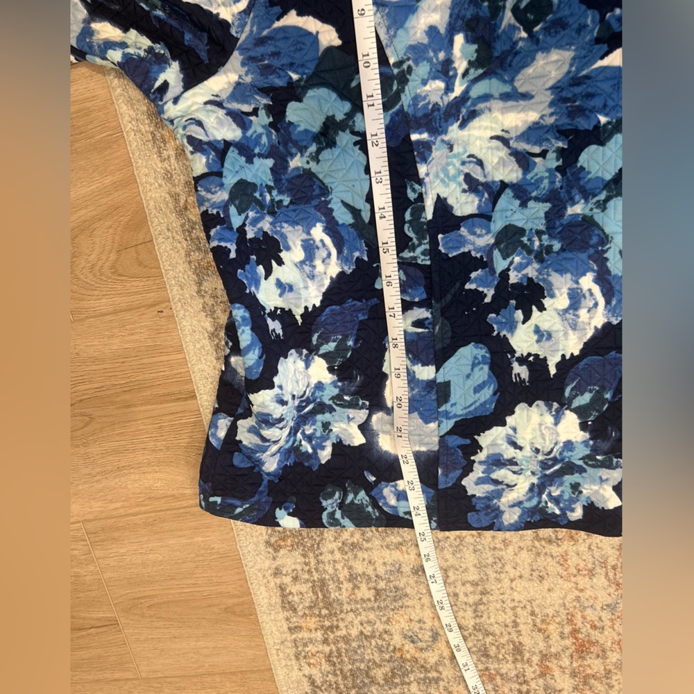 Isaac Mizrahi Watercolor Floral Jacket Blue Plus 2X Snap A305207 Women Pockets - Picture 10 of 11